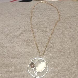 Sarah Coventry Gold Necklace with Silver Pendant